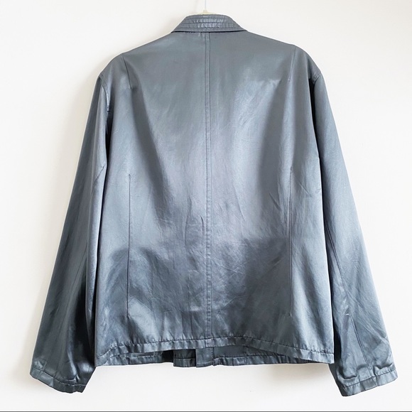 DKNY Gray Metallic Satin Zip Bomber Jacket M - Picture 13 of 13